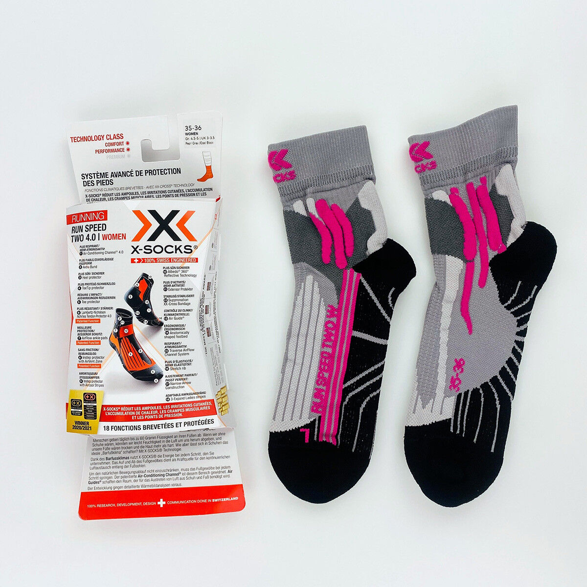 X-Socks Run Speed Two 4.0 - Second Hand Laufsocken - Damen - Mehrfarbig - 35 - 36 | Hardloop