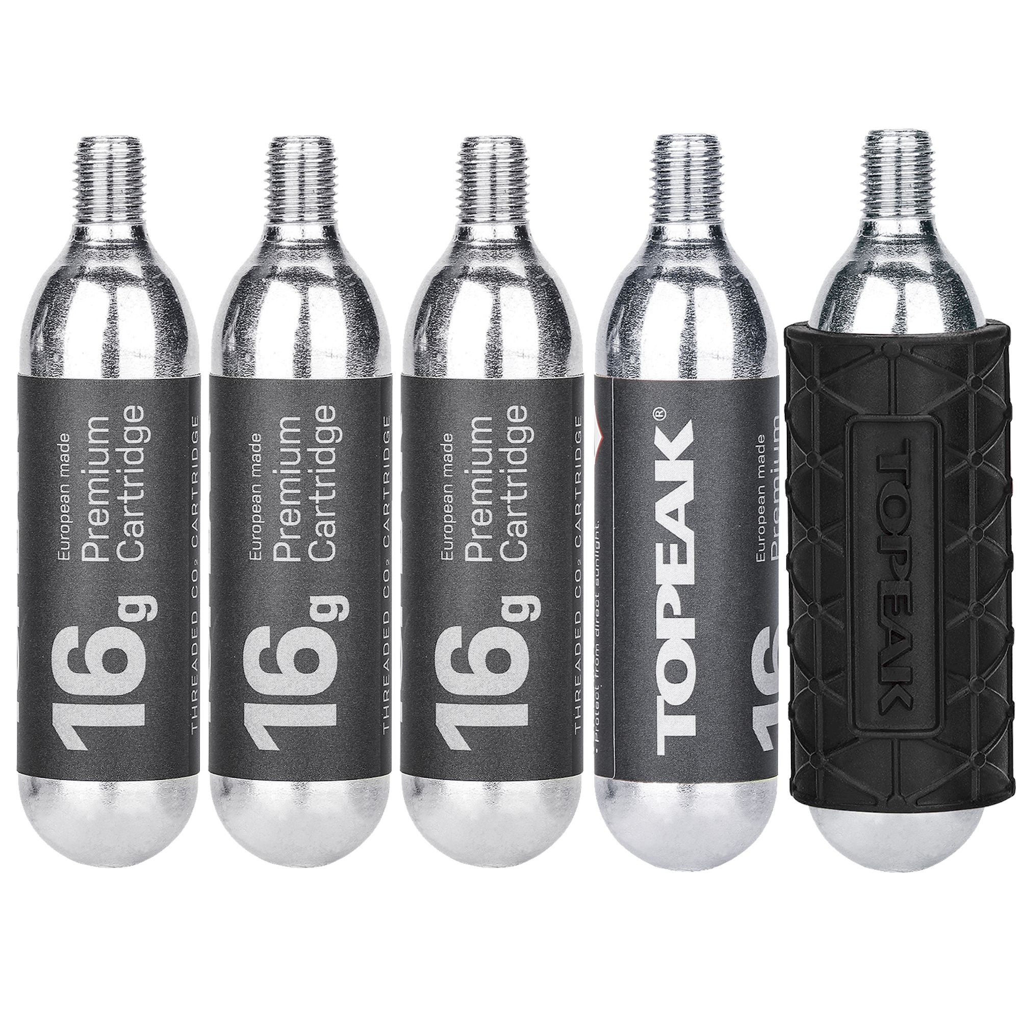 Topeak CO2 Cartridge 16g Threated (5 pieces w/ 1 cover) - CO2-pomp | Hardloop