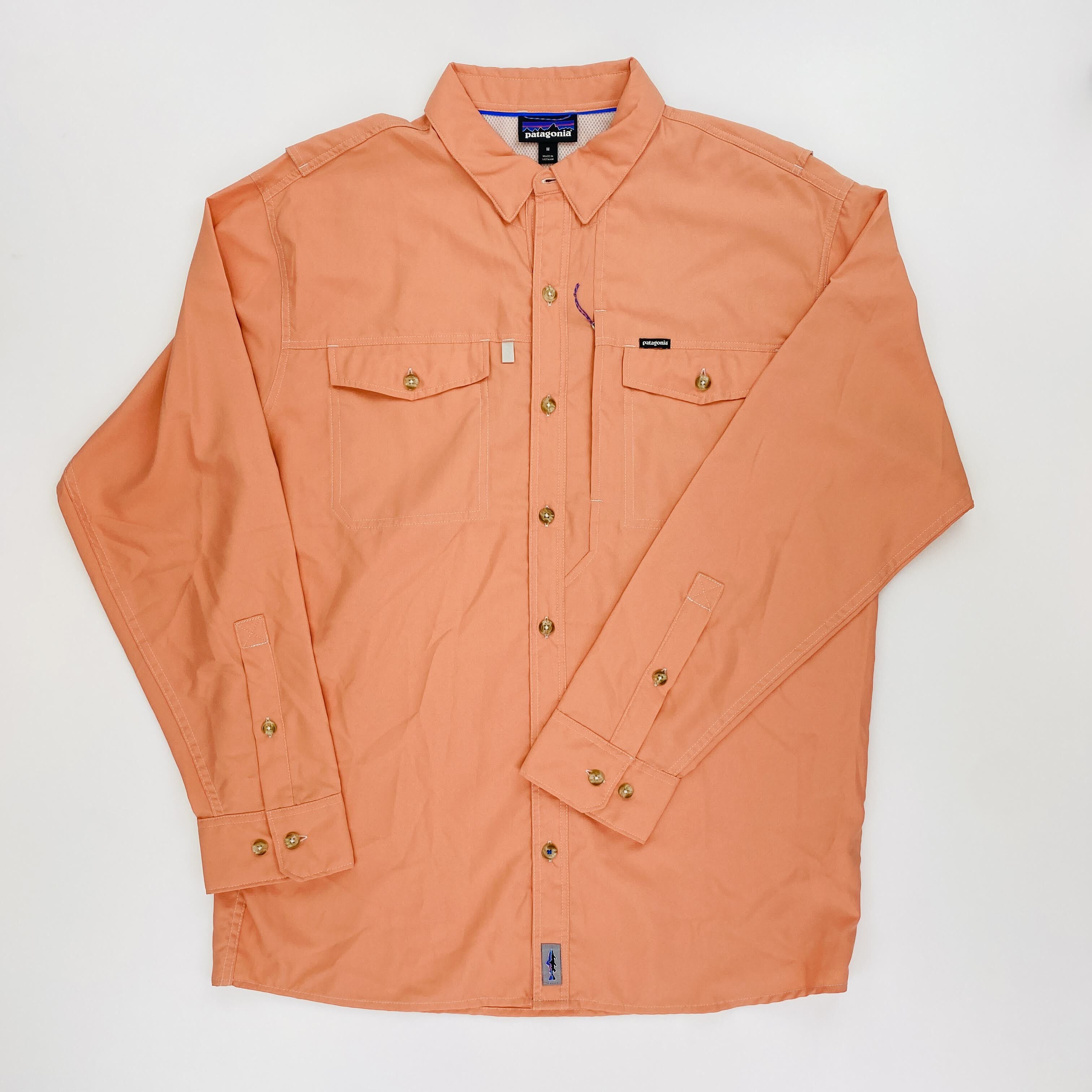 Patagonia M's L/S Sol Patrol II Shirt - Tweedehands Overhemd - Heren - Oranje - M | Hardloop