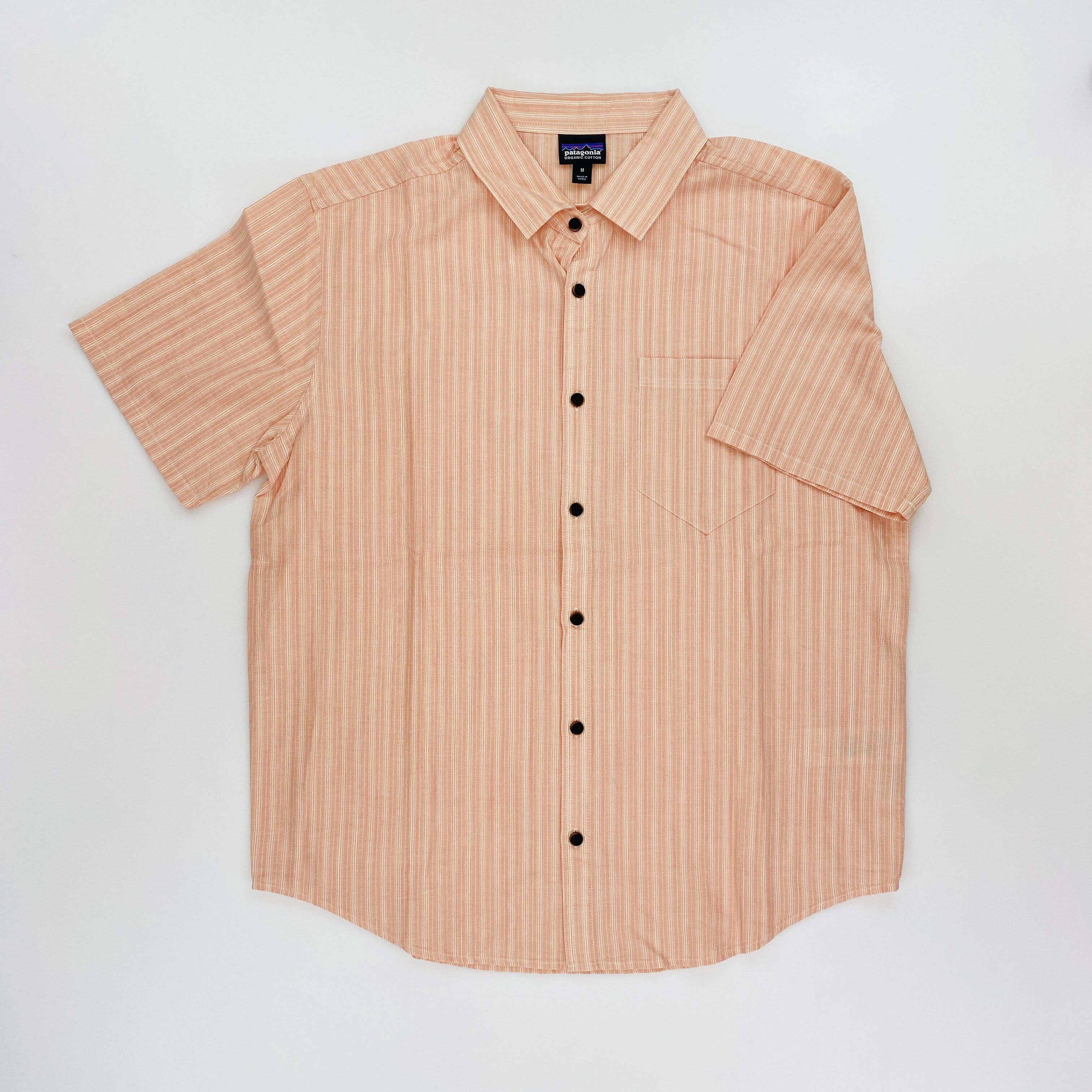 Patagonia M's Organic Cotton Slub Poplin Shirt - Tweedehands Overhemd - Heren - Oranje - M | Hardloop