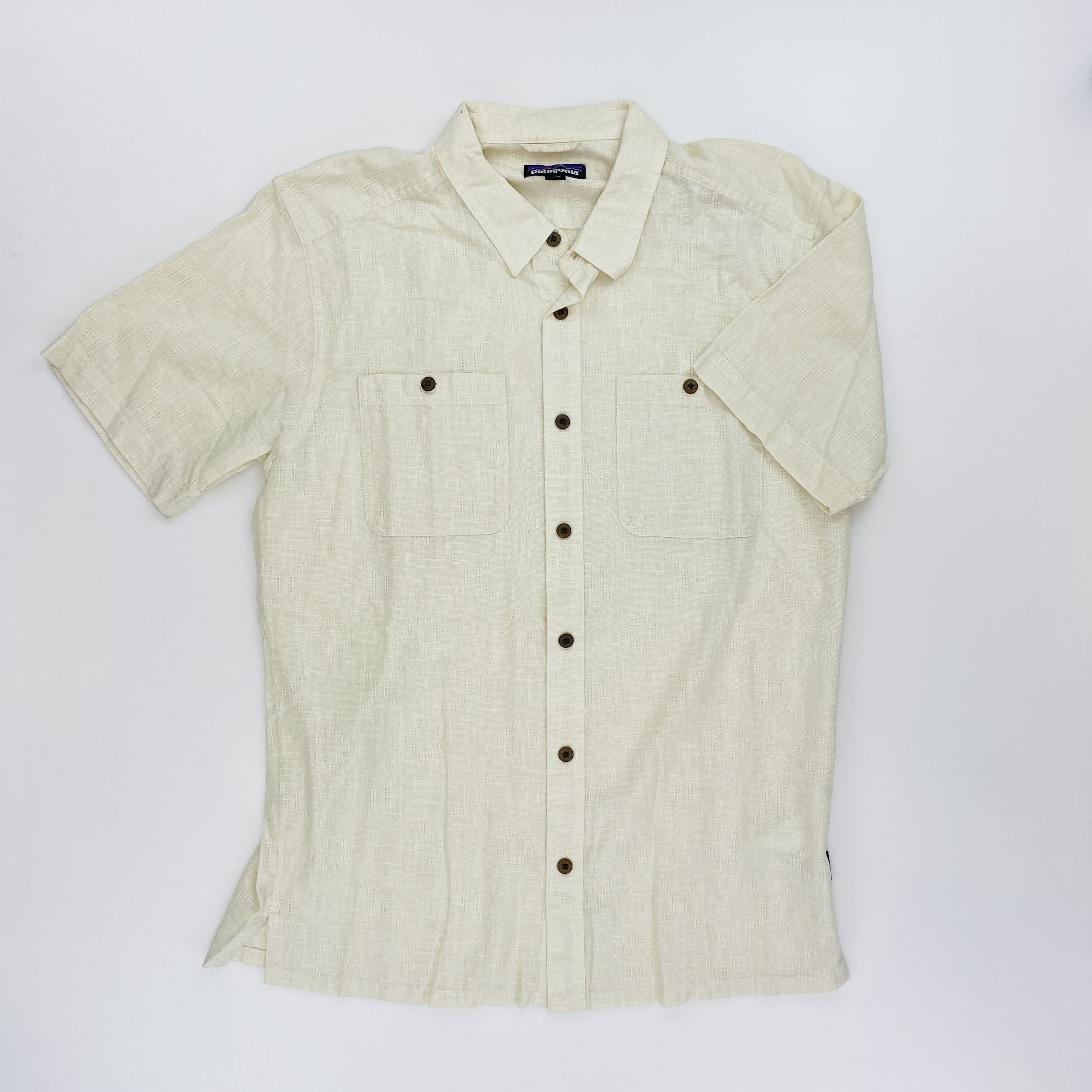 Patagonia M's Back Step Shirt - Tweedehands Overhemd - Heren - Wit - M | Hardloop