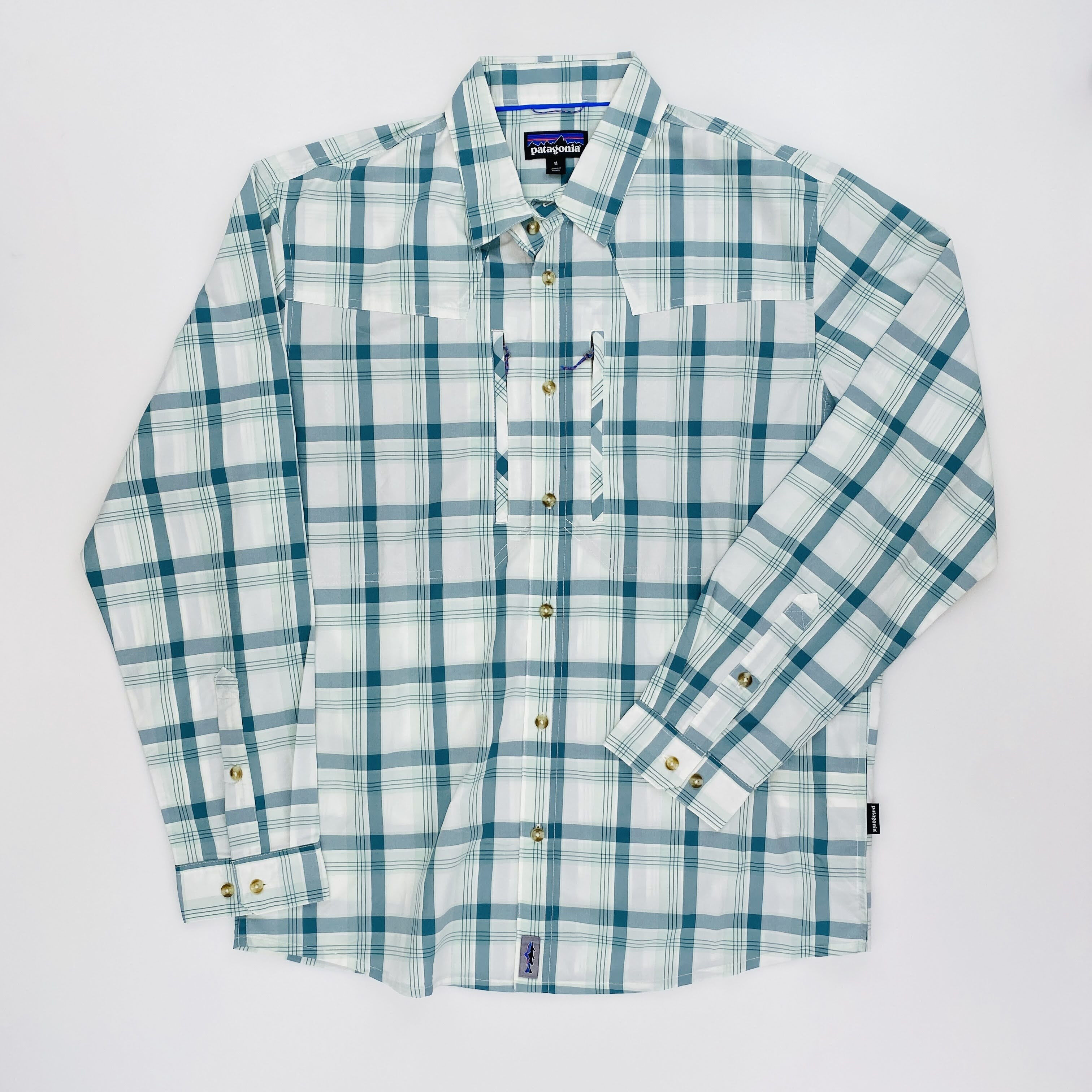 Patagonia M's L/S Sun Stretch Shirt - Tweedehands Overhemd - Heren - Groente - M | Hardloop