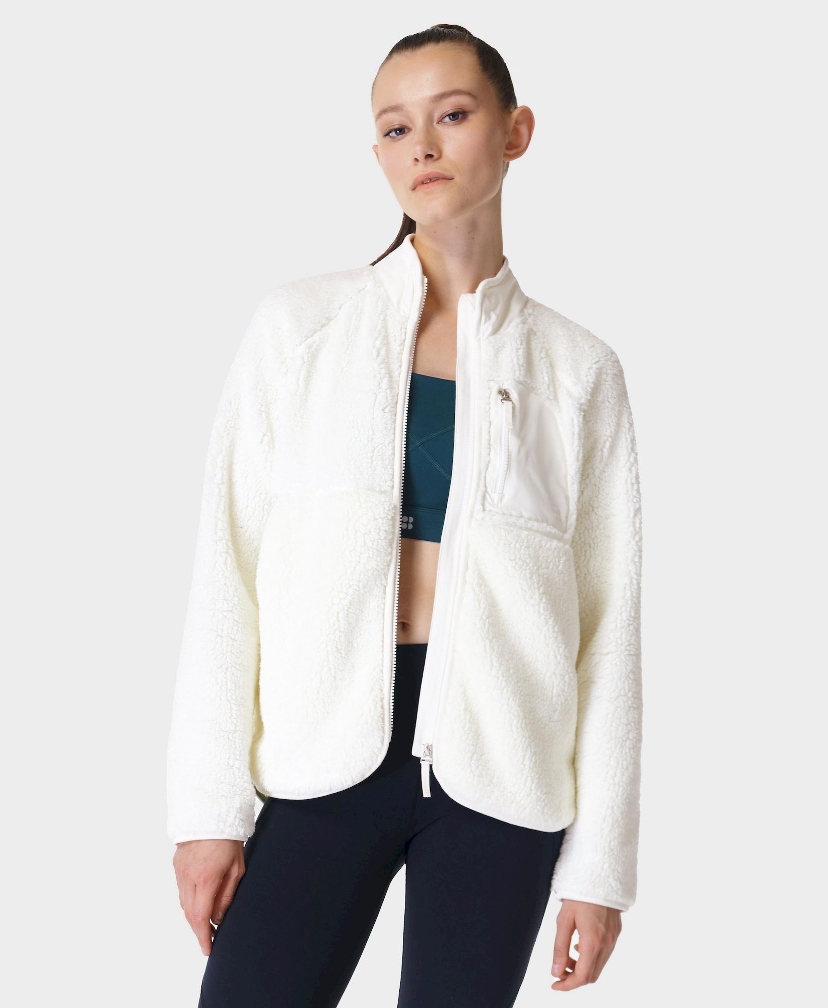 White fleece deals womens jacket