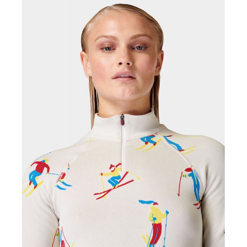 Sweaty Betty Ski Jacquard 1/2 Zip Ski Base Layer Top - Sous-vêtement thermique femme