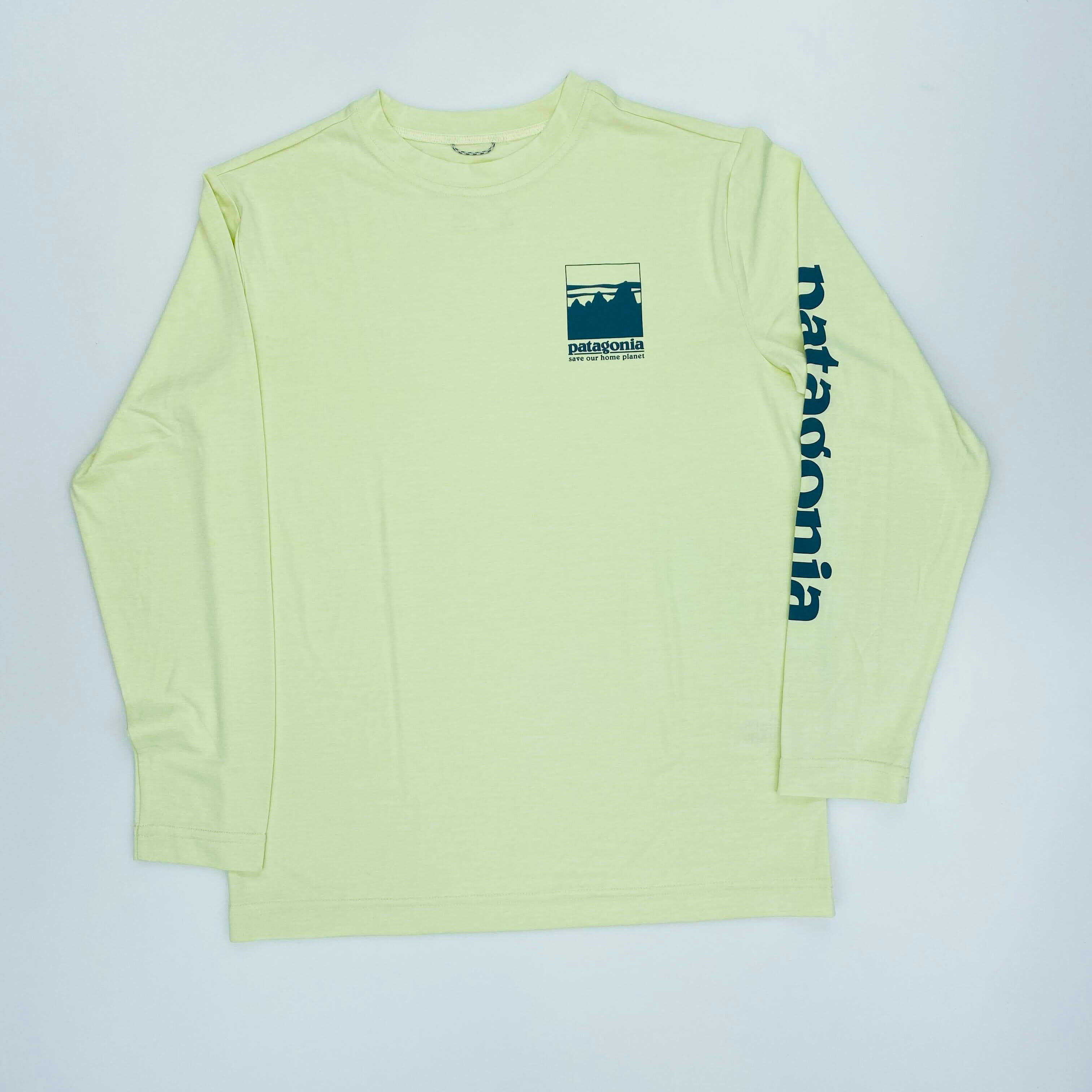 Patagonia Boys' L/S Cap Cool Daily T-Shirt - Second Hand T-shirt - Kid's - Jaune - M | Hardloop