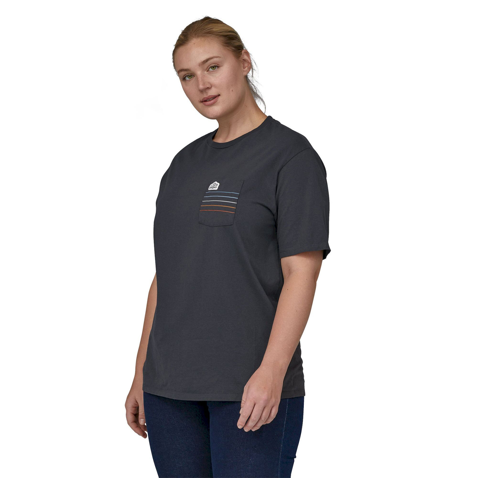 Patagonia Line Logo Ridge Stripe Organic Pocket - T-shirt | Hardloop