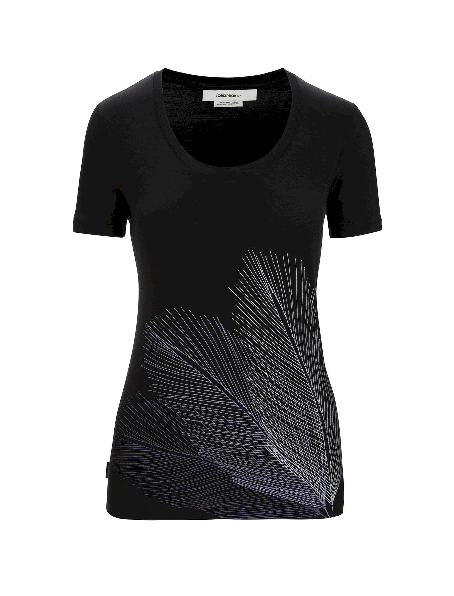 Icebreaker Tech Lite II SS Scoop Tee Plume - T-shirt en laine mérinos femme | Hardloop