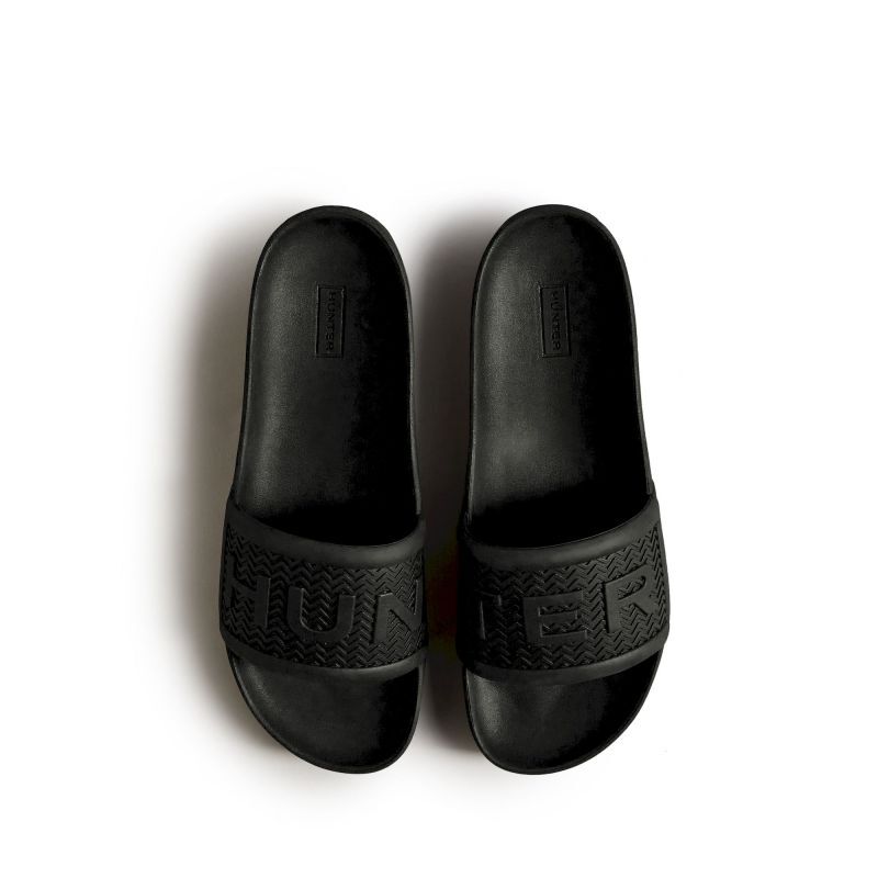 Hunter Men\'s Bloom Sandals Black Slip On Slide Size 7 Men main image 4
