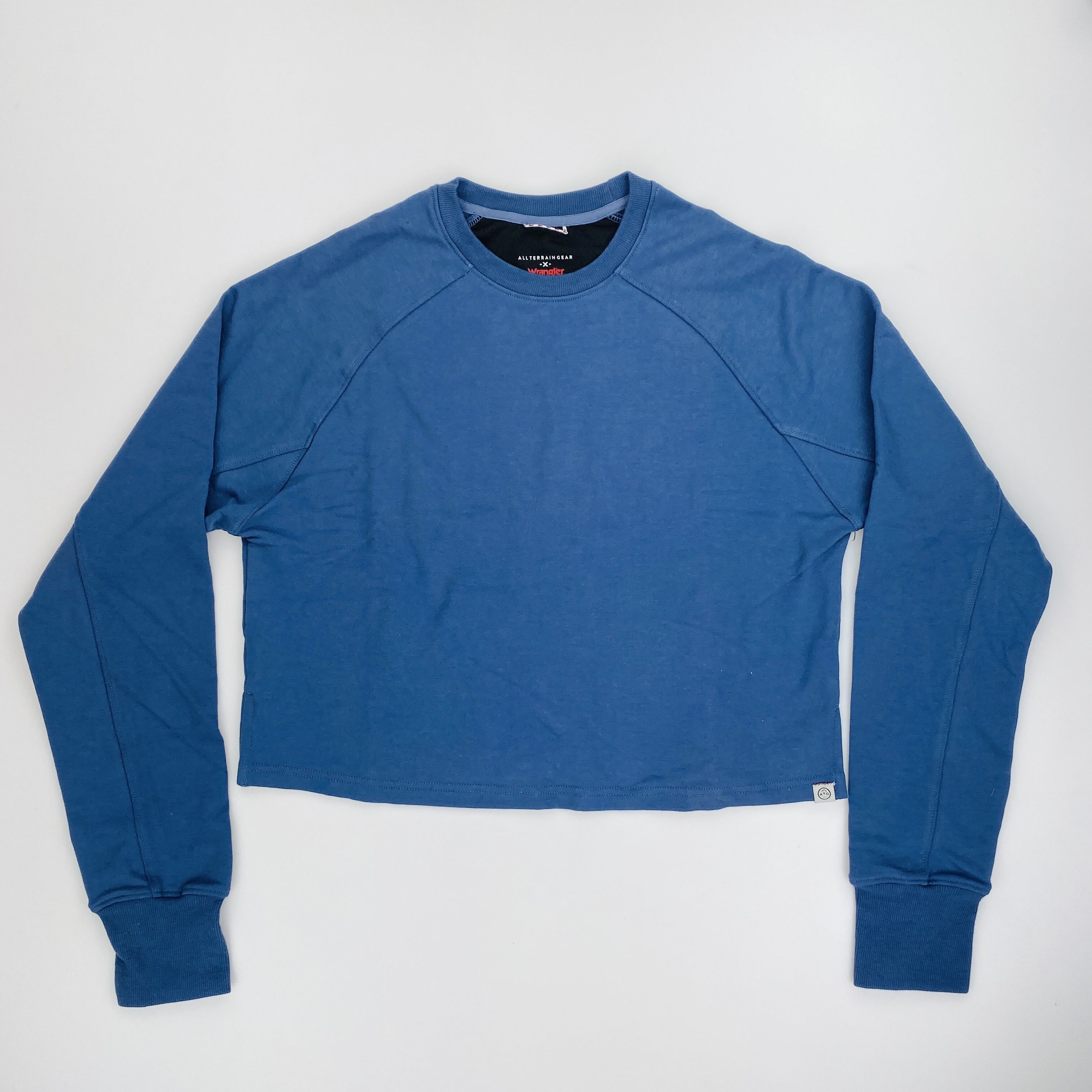 Wrangler Cropped Sweatshirt - Second Hand Hoodie - Women's - Blue - S