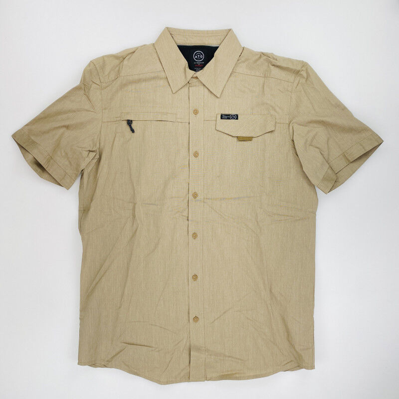 Wrangler Ss Asym Zippkt Shirt - Camicia di seconda mano - Uomo - Marrone - M | Hardloop