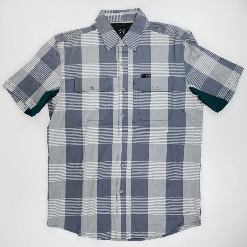 Wrangler Ss Mix Material Shirt - Second Hand Shirt - Men's - Gris - M | Hardloop