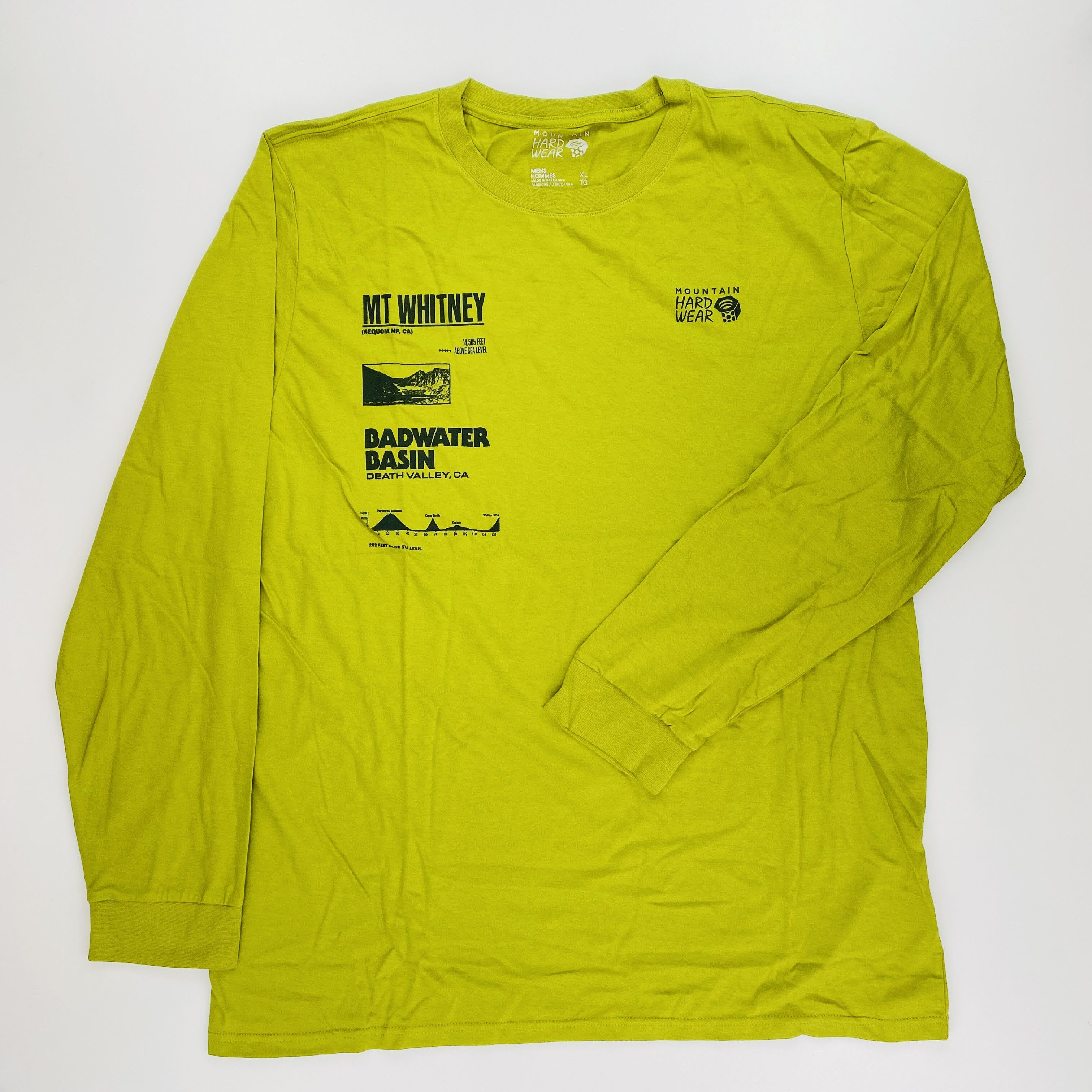 album bestrating Quagga Mountain Hardwear Sea Level™ Logo Man LS T-Shirt - Tweedehands T-shirt -  Heren - Groente - XL