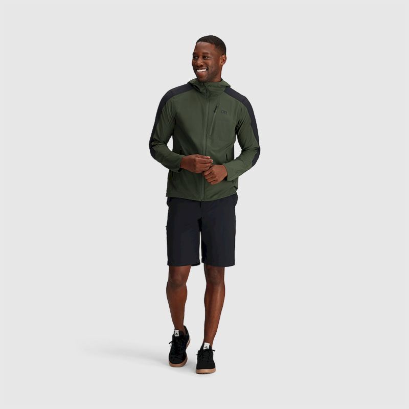 Veste Softshell Outdoor Research Ferrosi - Homme, Gris Moyen, Taille M - Capuche Zippée