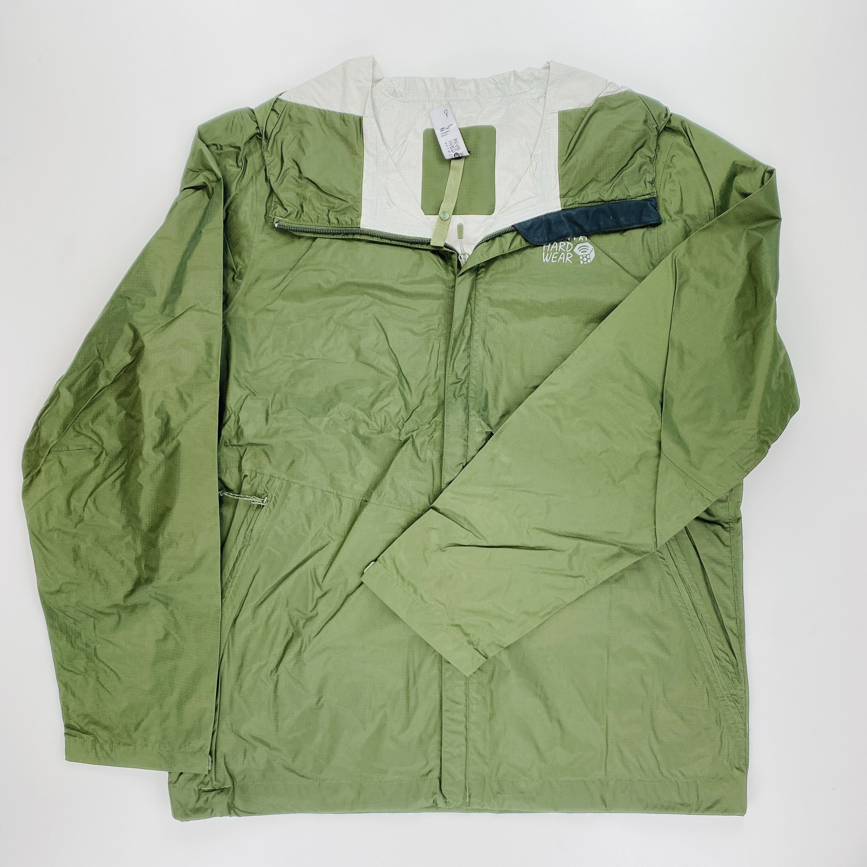 green north face waterproof jacket