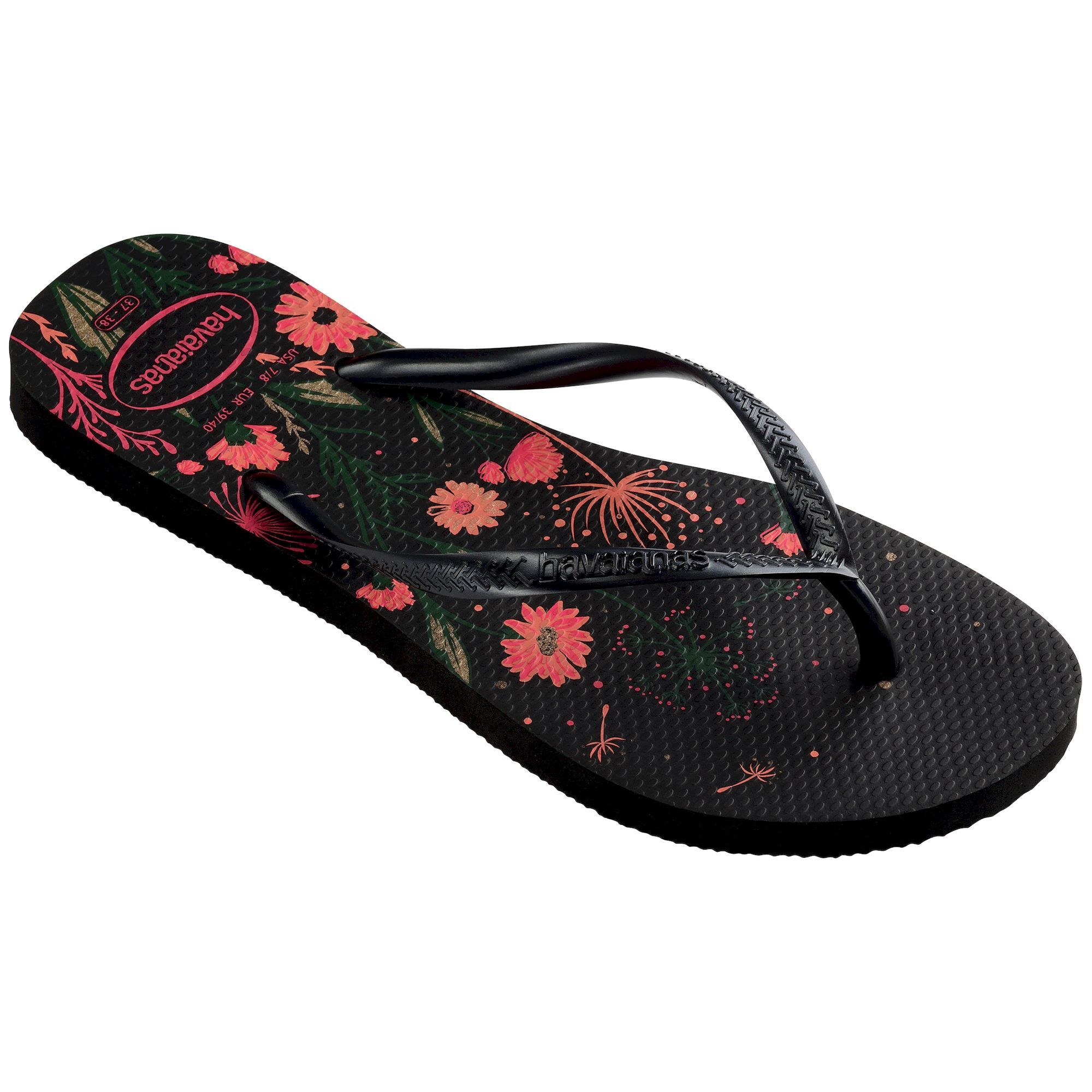 Floral Tong Slim Havaianas Femme Havaianas Tongs Femme Slim Tropical Sunset  4143981 Rose Doré