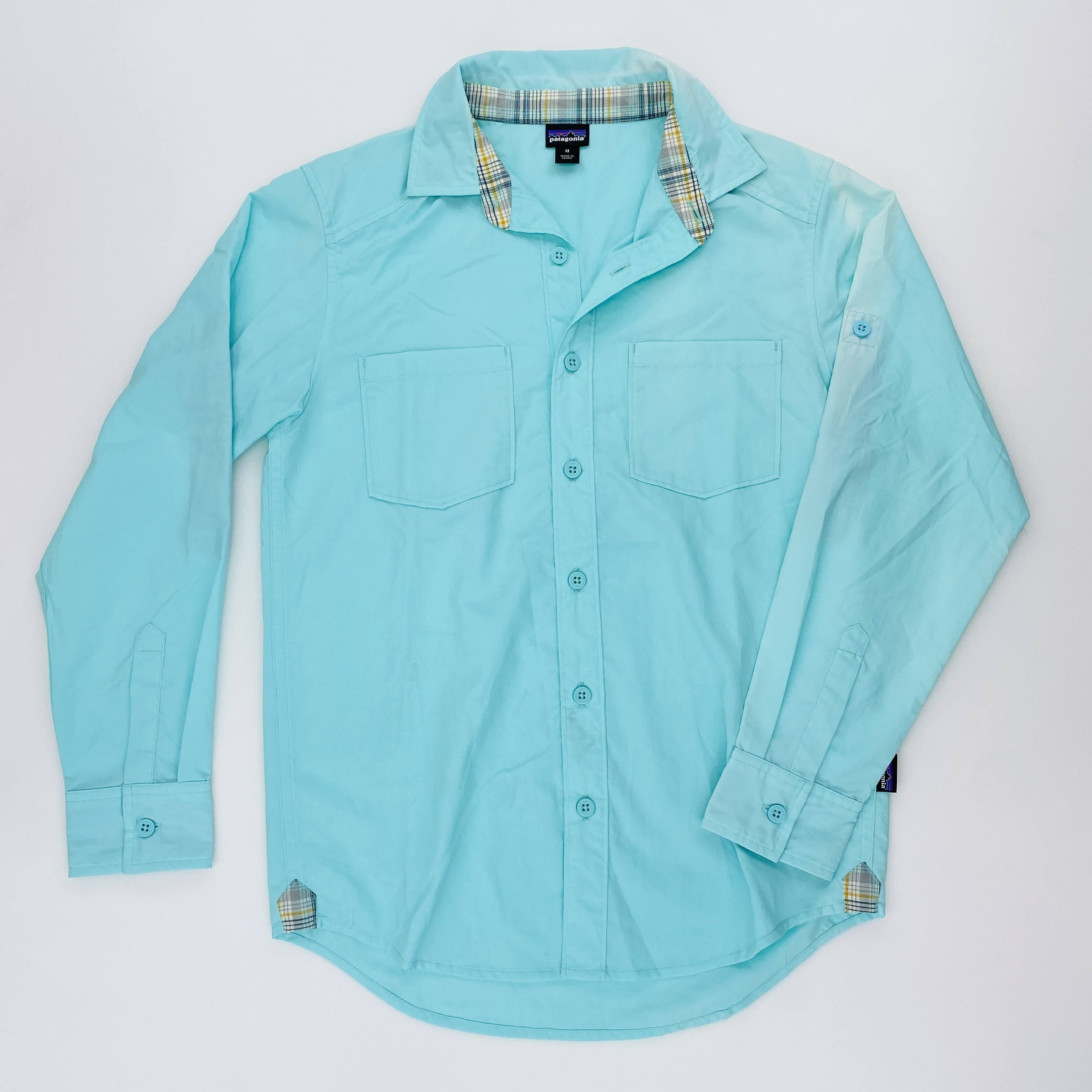Patagonia Boys' L/S Rio North Shirt - Pre-owned Skjorte - Barn - Grøn - M | Hardloop