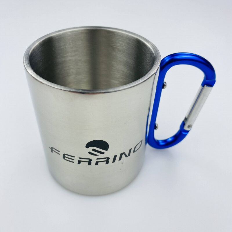 Ferrino Inox Cup - With Carabiner - Second hand Składany kubek - Szary - Jeden rozmiar | Hardloop
