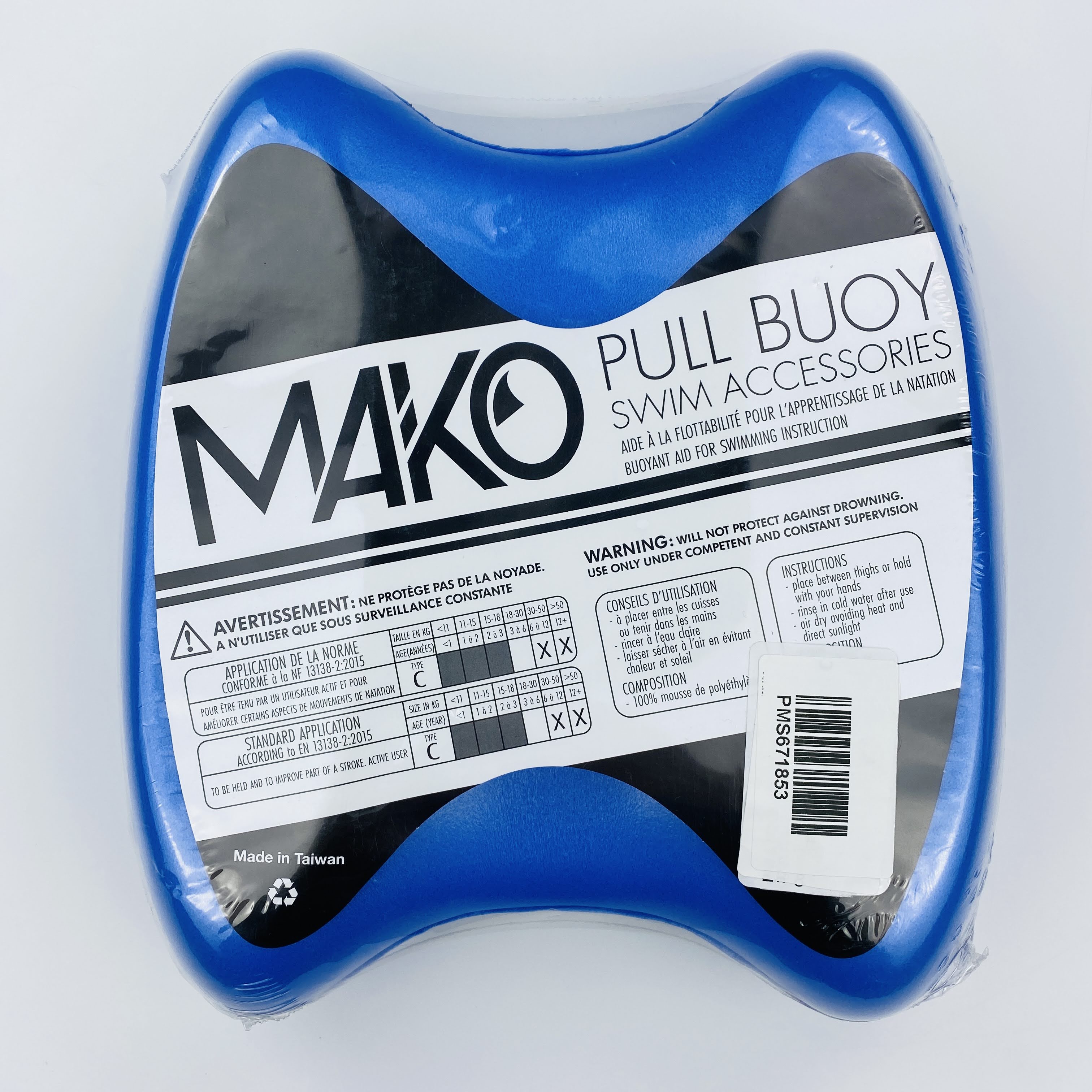 Mako Pull Kick- Pull Boy - Second hand Pull buoy - Blue - One Size | Hardloop