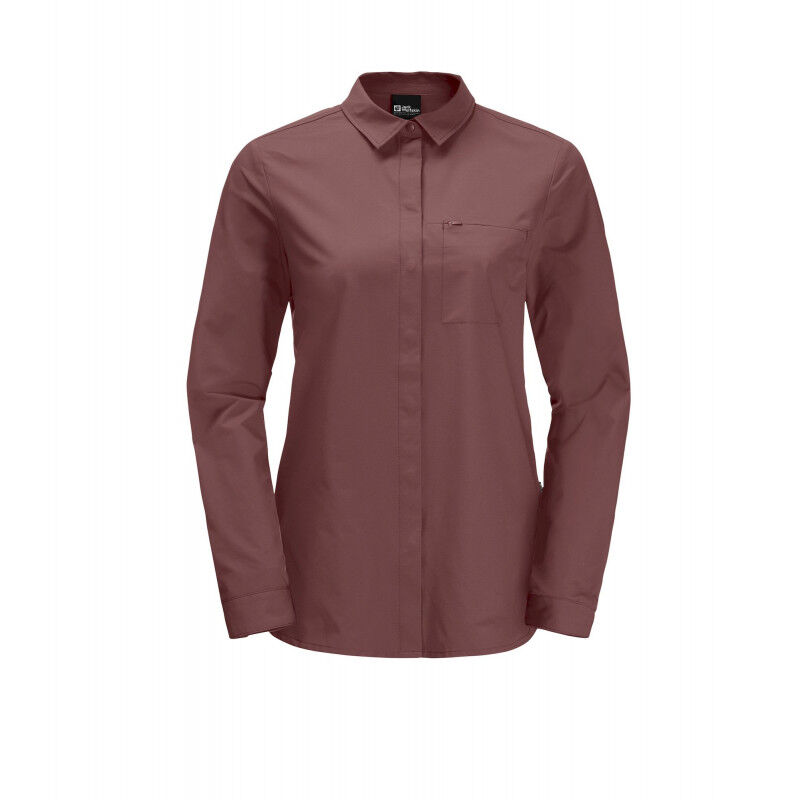 Veste Jack Wolfskin Travel Femme Rouge Taille M, Manches Courtes, Matière Technique
