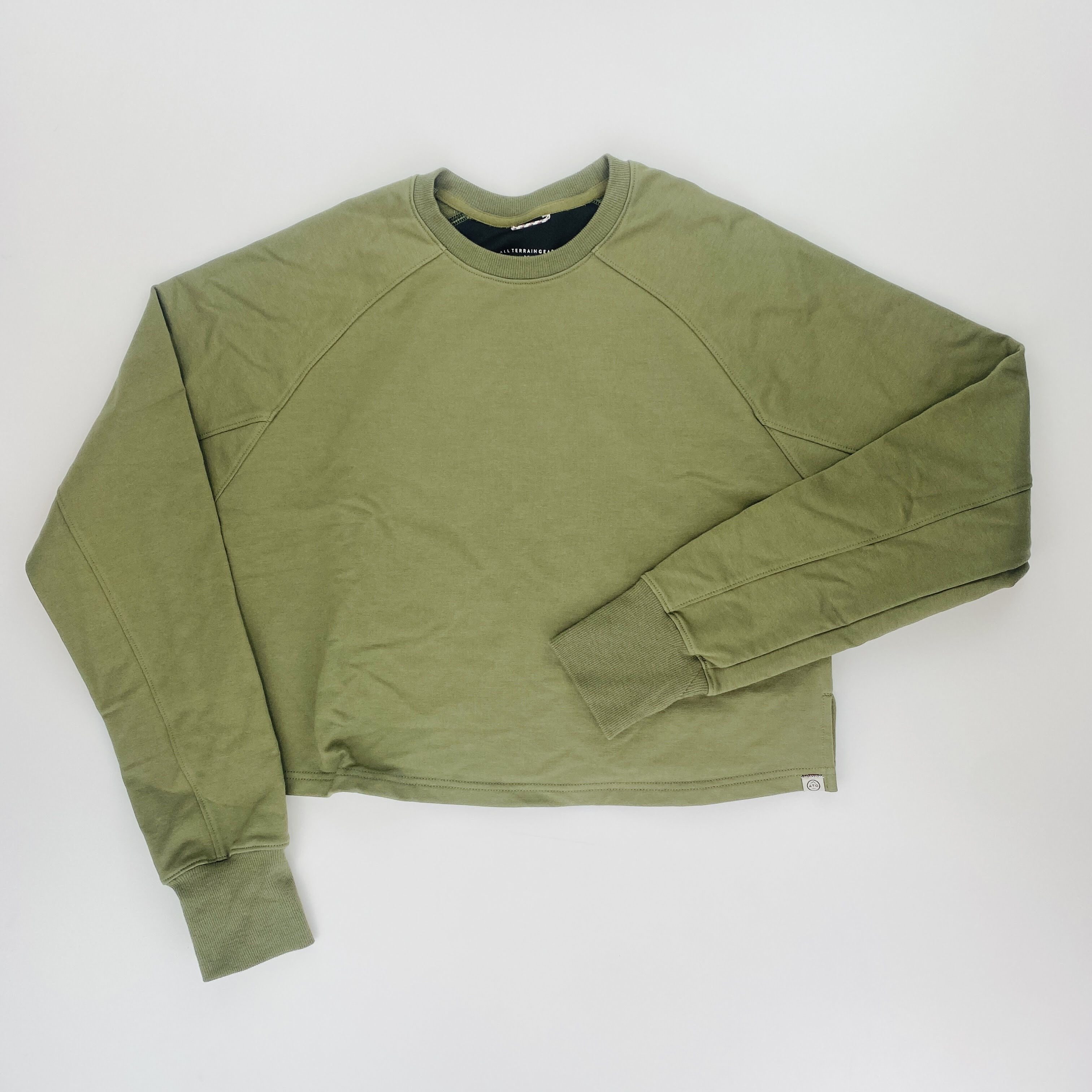 Wrangler Cropped Sweatshirt - Second Hand Bluza z kapturem damska - Zielona oliwka - S | Hardloop