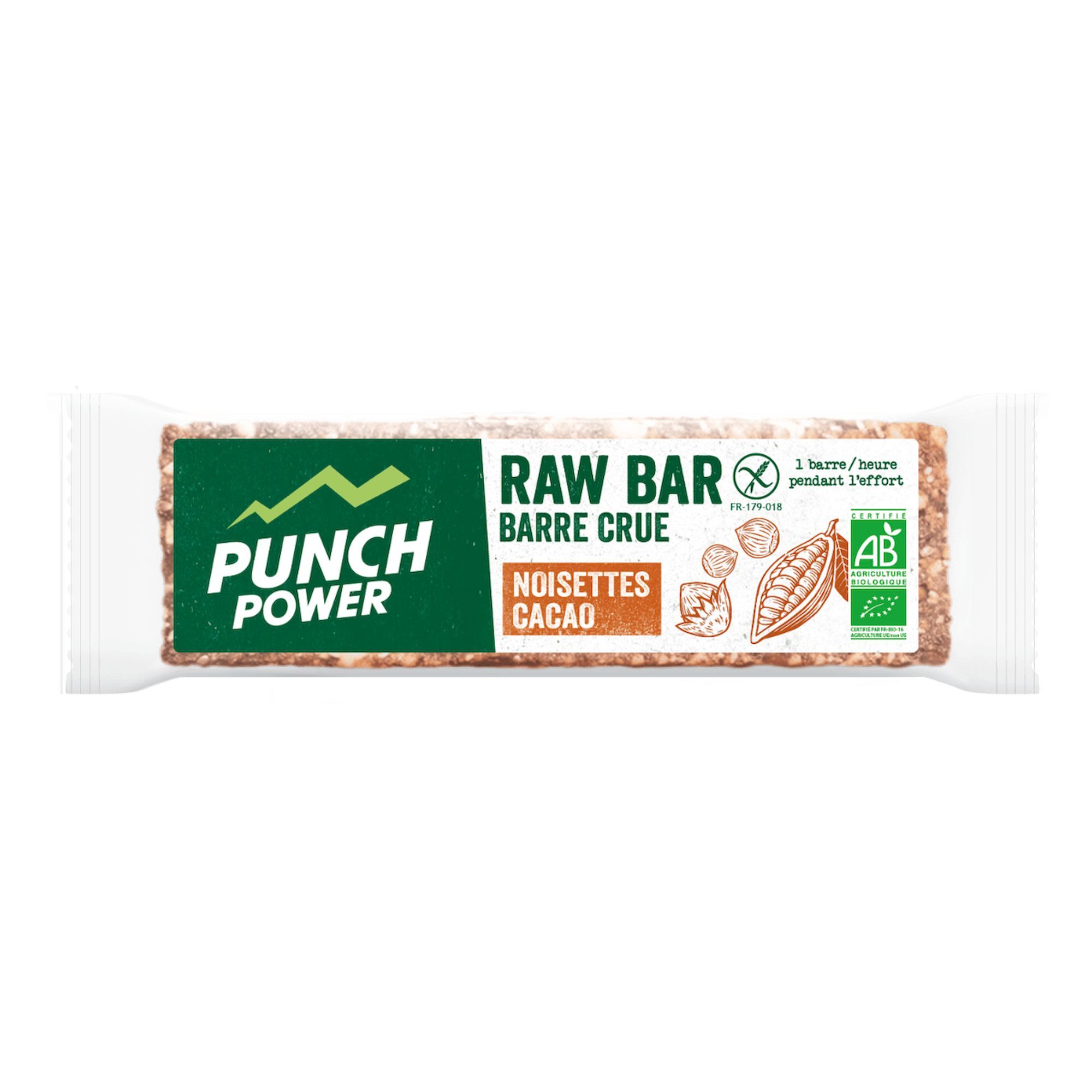 Punch Power Raw Bar Noisettes Cacao Cru - Energy drop | Hardloop