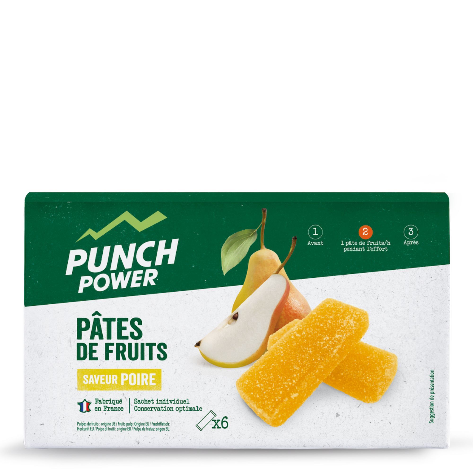 Punch Power Pâtes De Fruits Poire x 6 - Gomme énergétique | Hardloop