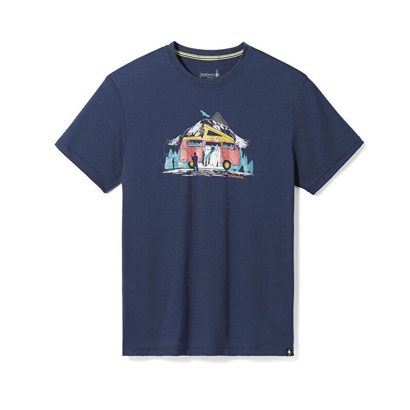 Smartwool River Van Graphic Short Sleeve Tee Slim Fit - Koszulka z wełny Merino® męska | Hardloop