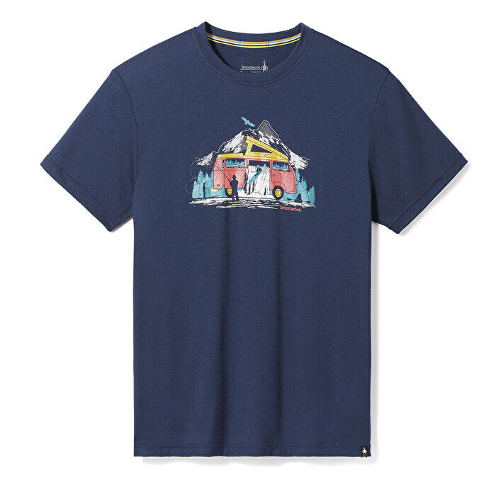 Smartwool River Van Graphic Short Sleeve Tee Slim Fit - Merinoshirt - Heren | Hardloop