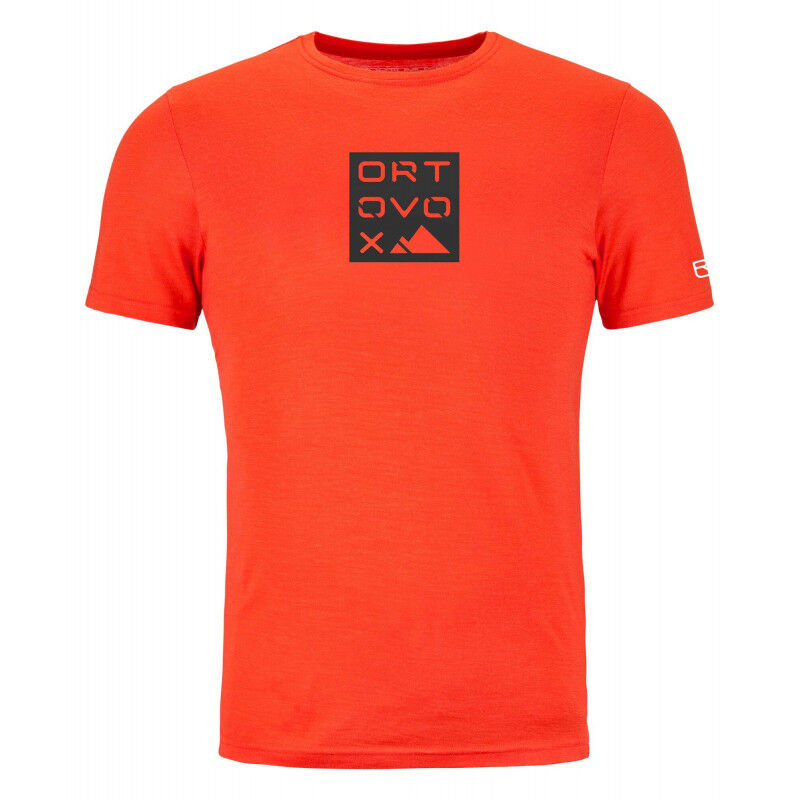 Ortovox 185 Merino Square TS - T-shirt en laine mérinos homme Hot Orange M