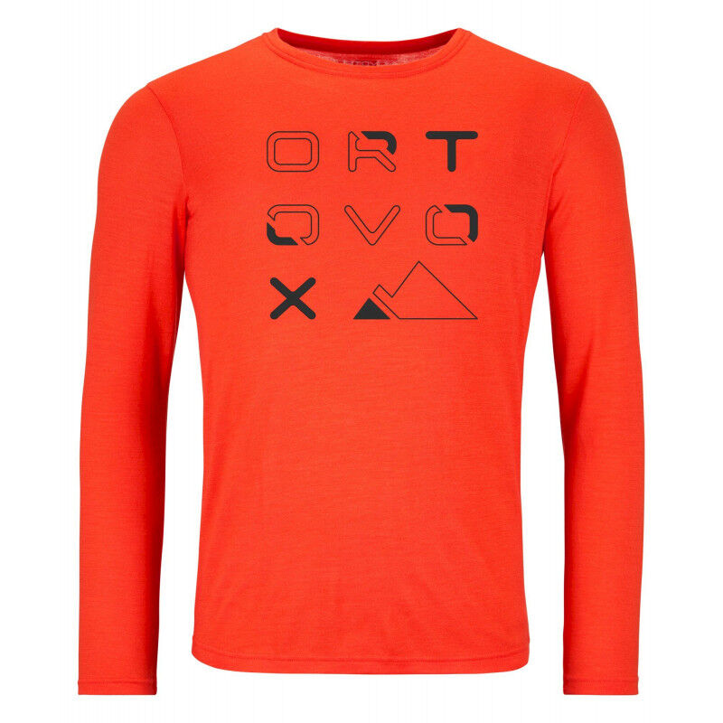 Ortovox 185 Merino Brand Outline LS - Merinoshirt - Herren | Hardloop