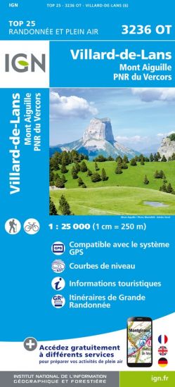 IGN Villard-De-Lans / Mont Aiguille / PNR du Vercors - Mapa topograficzna | Hardloop