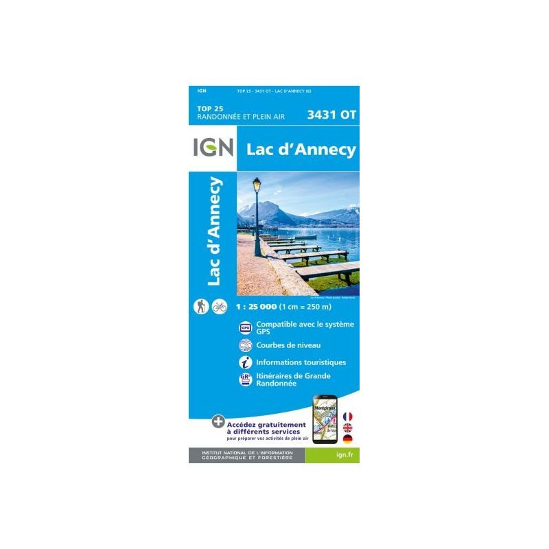 Lac d'Annecy - Mapa topográfico