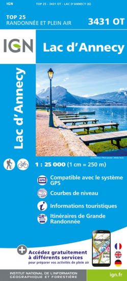 IGN Lac d'Annecy - Carte topographique | Hardloop