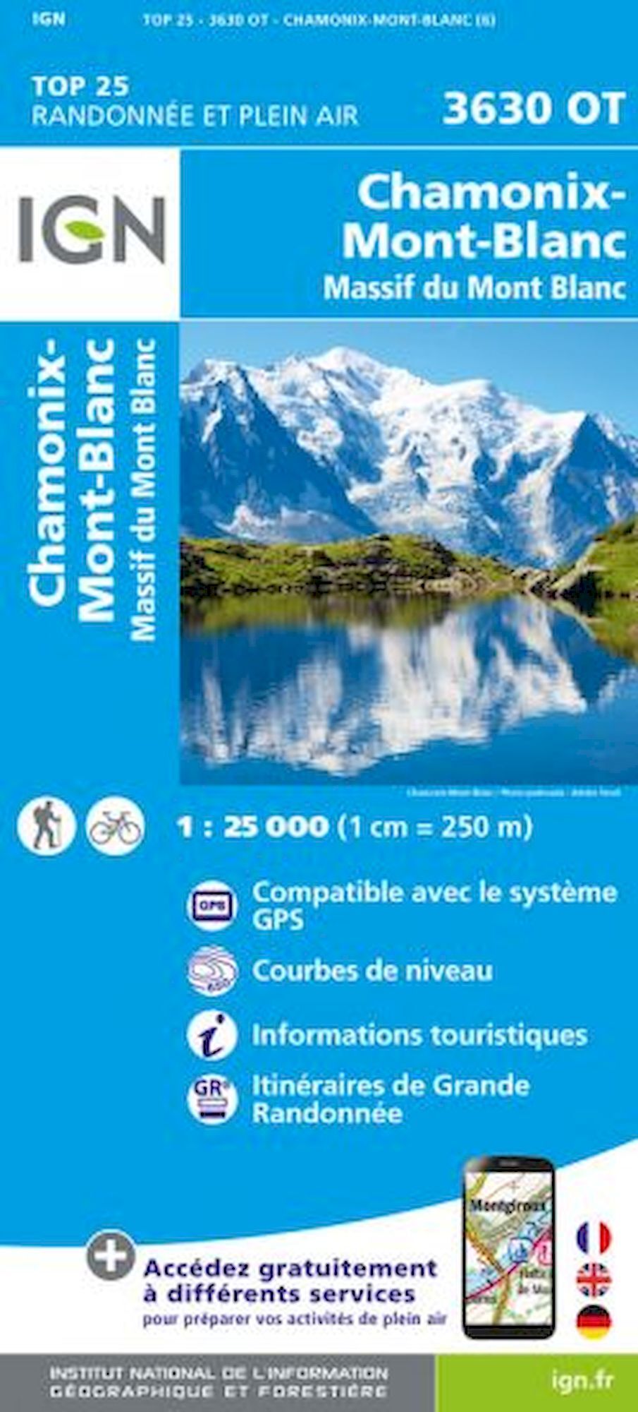 IGN Chamonix / Massif du Mont-Blanc - Mapa topograficzna | Hardloop
