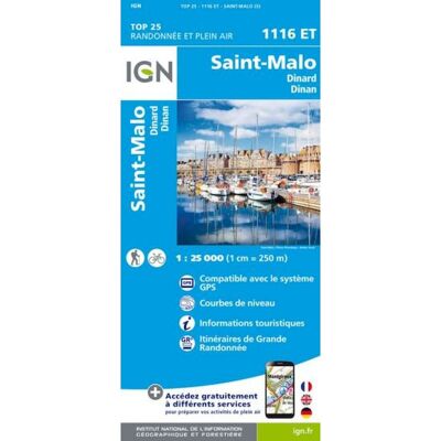 Saint-Malo / Dinard / Dinan - Mapa topograficzna