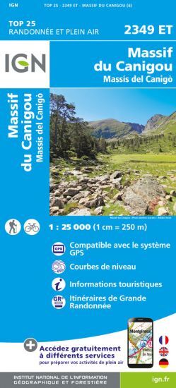 IGN Massif Du Canigou - Carte topographique | Hardloop