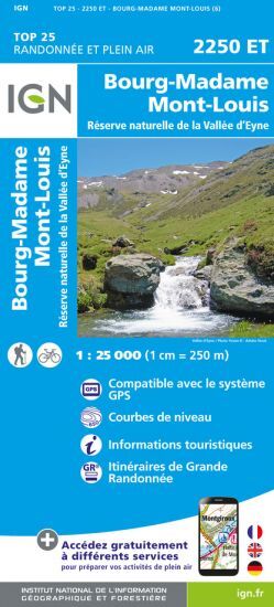 IGN Bourg-Madame.Mont-Louis.Col De La Perche - Carte topographique | Hardloop