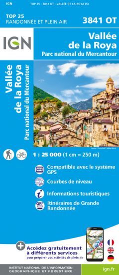IGN Vallée De La Roya / Vallée Des Merveilles / Pn Du Mercantour - Carte topographique | Hardloop