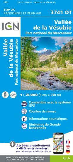 IGN Vallée De La Vésubie / Pn Du Mercantour - Mapa topograficzna | Hardloop