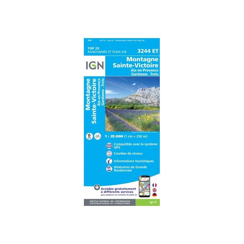 Montagne Sainte-Victoire / Aix En Provence / Gardanne / Trets - Mapa topográfico