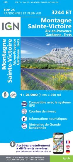 IGN Montagne Sainte-Victoire / Aix En Provence / Gardanne / Trets - Carte topographique | Hardloop