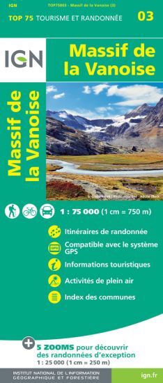 IGN Massif De La Vanoise - Mapa topograficzna | Hardloop