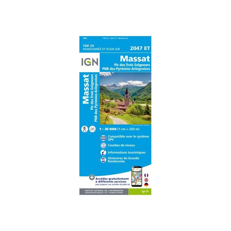 La Bastide De Serou / Massat.Pic Des Trois Seigneurs.Pnr Des Pyrénées-Ariégeoises - Mapa topográfico