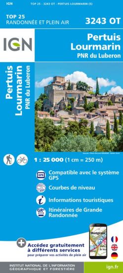 IGN Perthuis / Loumarin. Pnr Du Luberon - Carte topographique | Hardloop