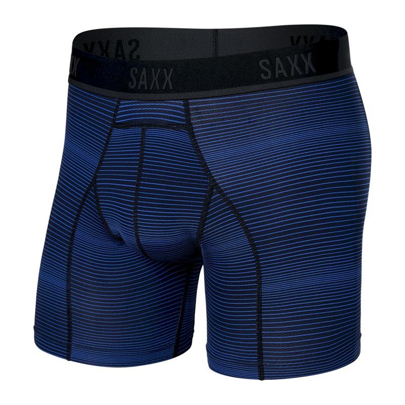 Saxx - Kinetic Light Compression Long Leg : Grey Mini Stripe