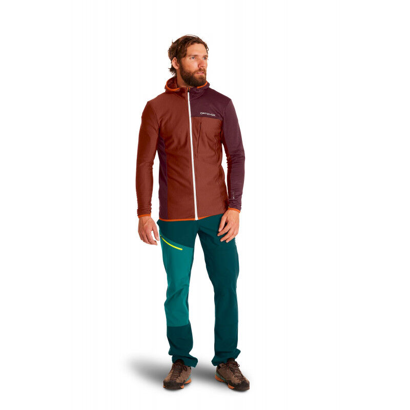 Ortovox Fleece Light Grid Hooded Jkt - Fleecejakke - Herrer
