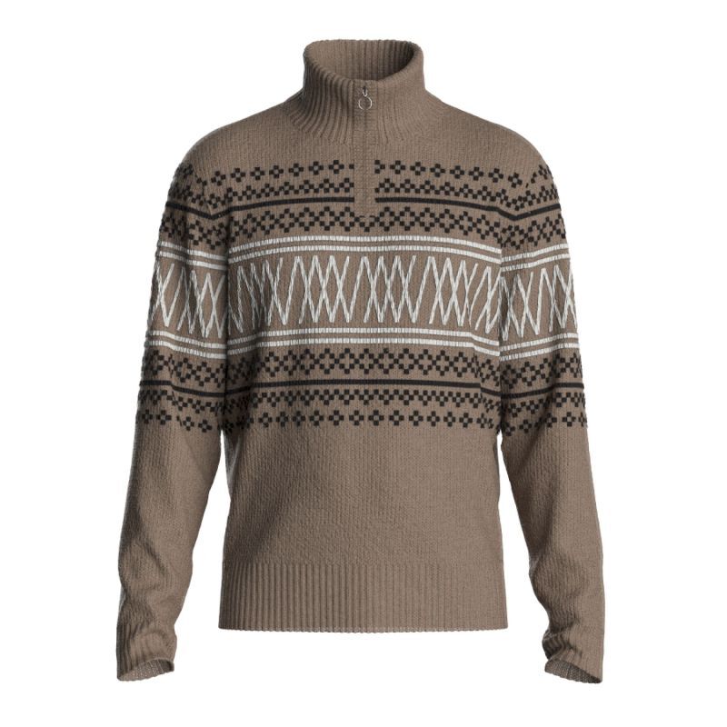 Setesdal Zip Up Pullover - Suéter de lã merino homem