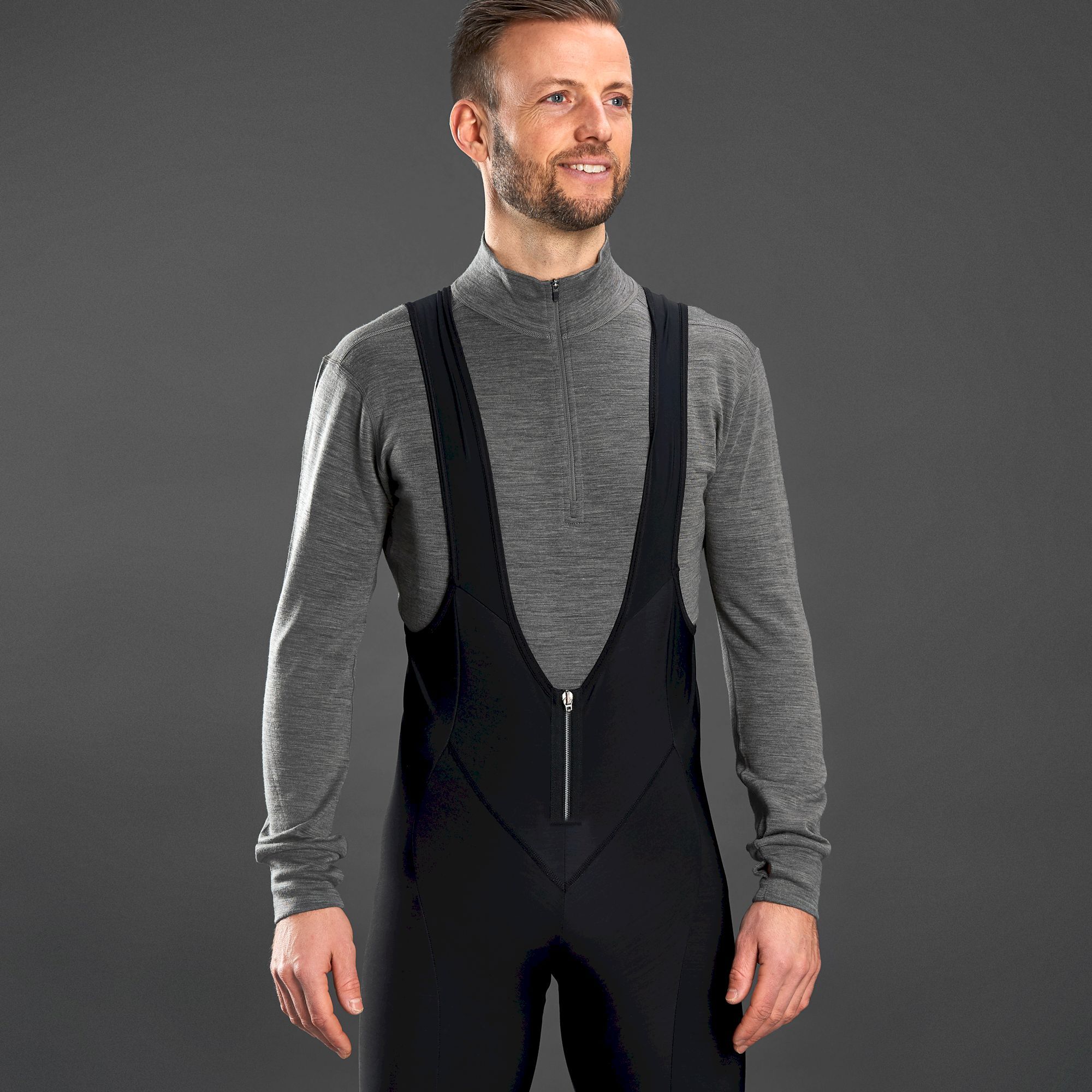 GripGrab Merino Blend Half-Zip Thermal Long Sleeve Base Layer - Intimo termico ciclismo | Hardloop
