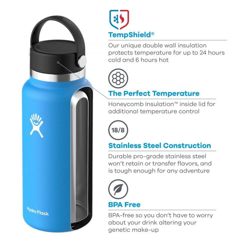 Hydro Flask 20 OZ Wide Mouth Insulated Sport Bottle - Isolerad vattenflaska | Hardloop