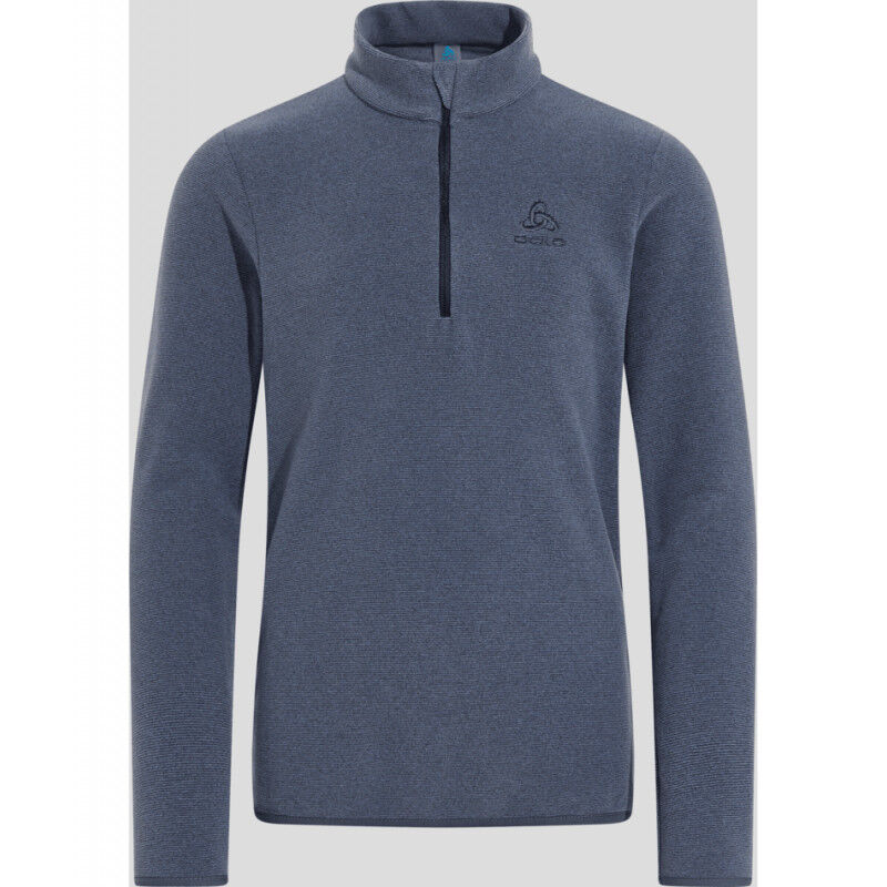 Chemise Intermédiaire Homme Odlo Roy, 1/2 Zip, Bleue, Manches Longues – NEUF